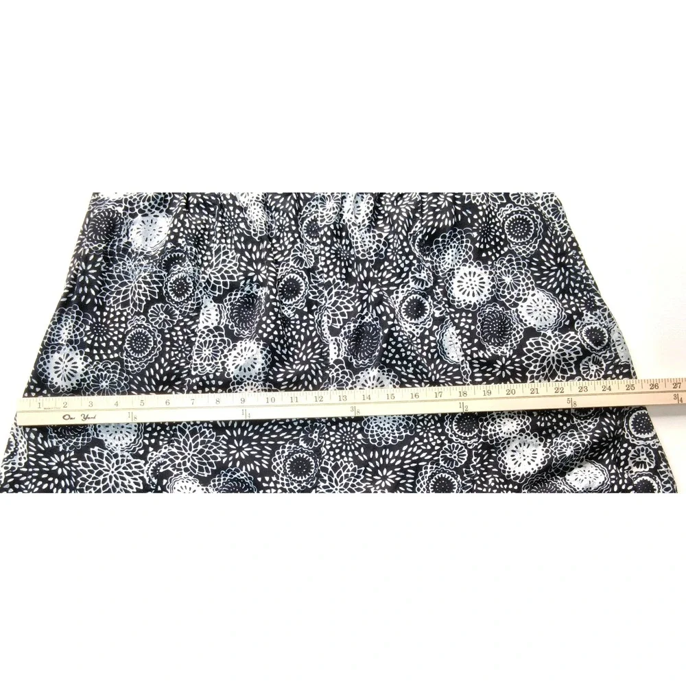 Nomadic Traders Skirt Women XL Black White‎ Floral Mandala Rayon Midi Flared